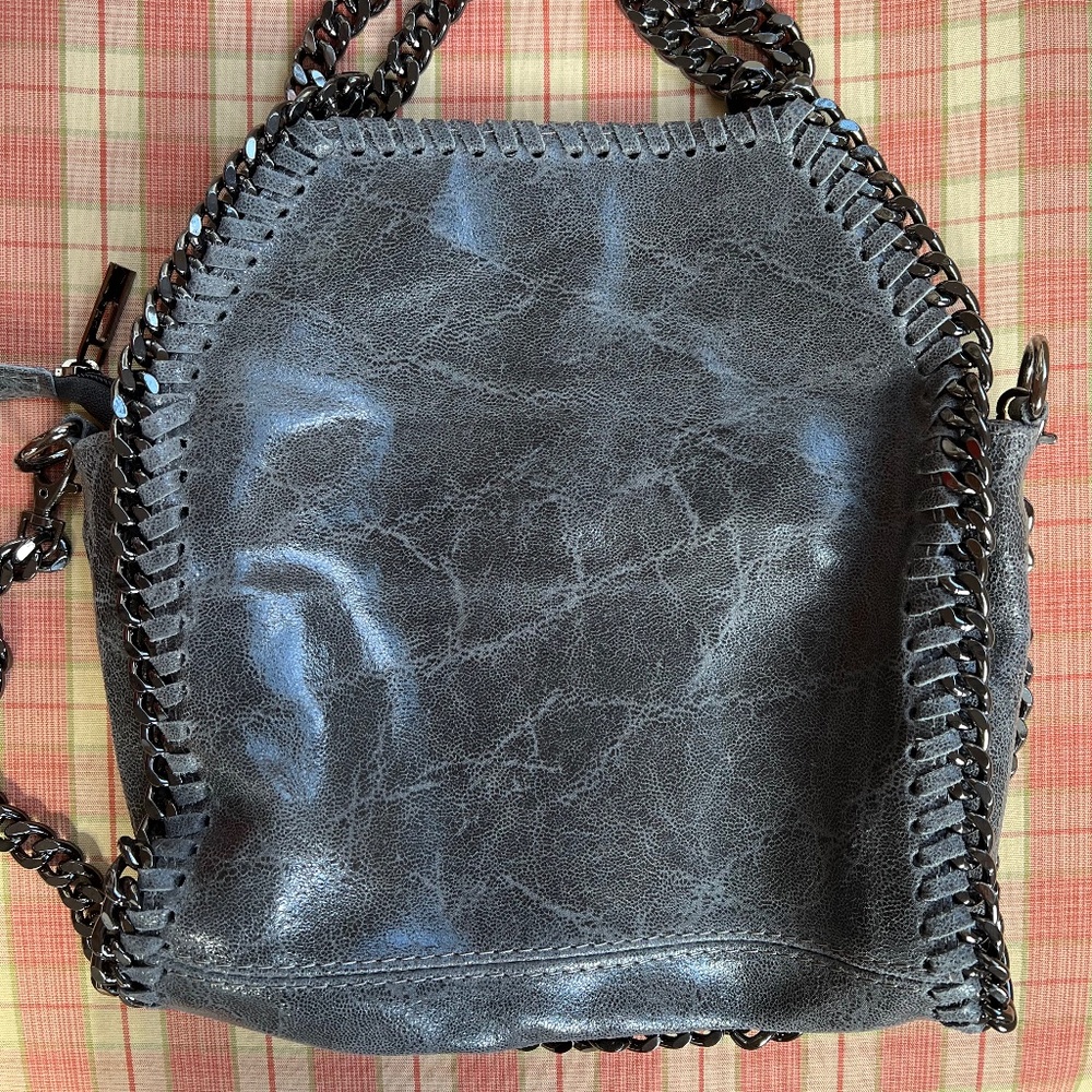 Soft Leather Crossbody Bag with Removable Chain Strap